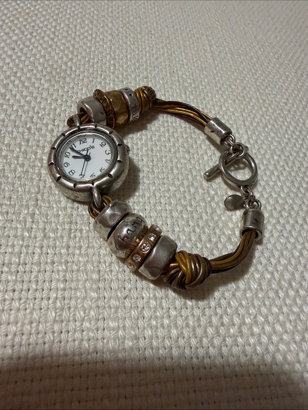 Chico's Two-Tone Silver & Gold Bracelet Watch